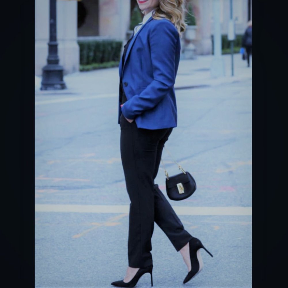Paperwhite Collection Textured Blue Blazer Jacket Size 10 - Picture 6 of 6